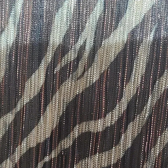 Anthropologie Eri + Ali Kasi Top Blouse Womens Large Petite Zebra Print Metallic - Picture 5 of 8